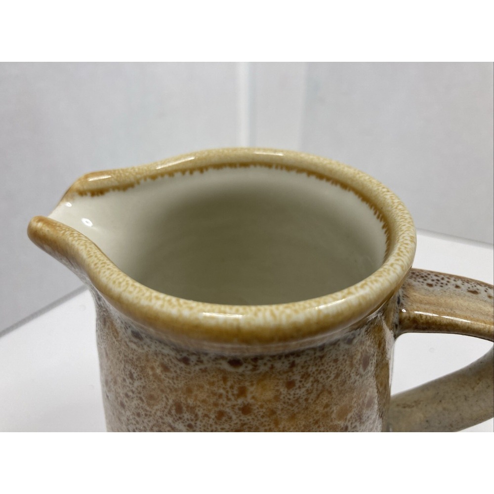 Mikasa Natures Song‎ Creamer Gravy Syrup Pitcher Brown Beige Drip Glaze 10oz - Picture 6 of 11